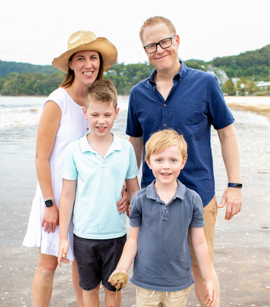 Ben alongside his wife Tania and his two sons